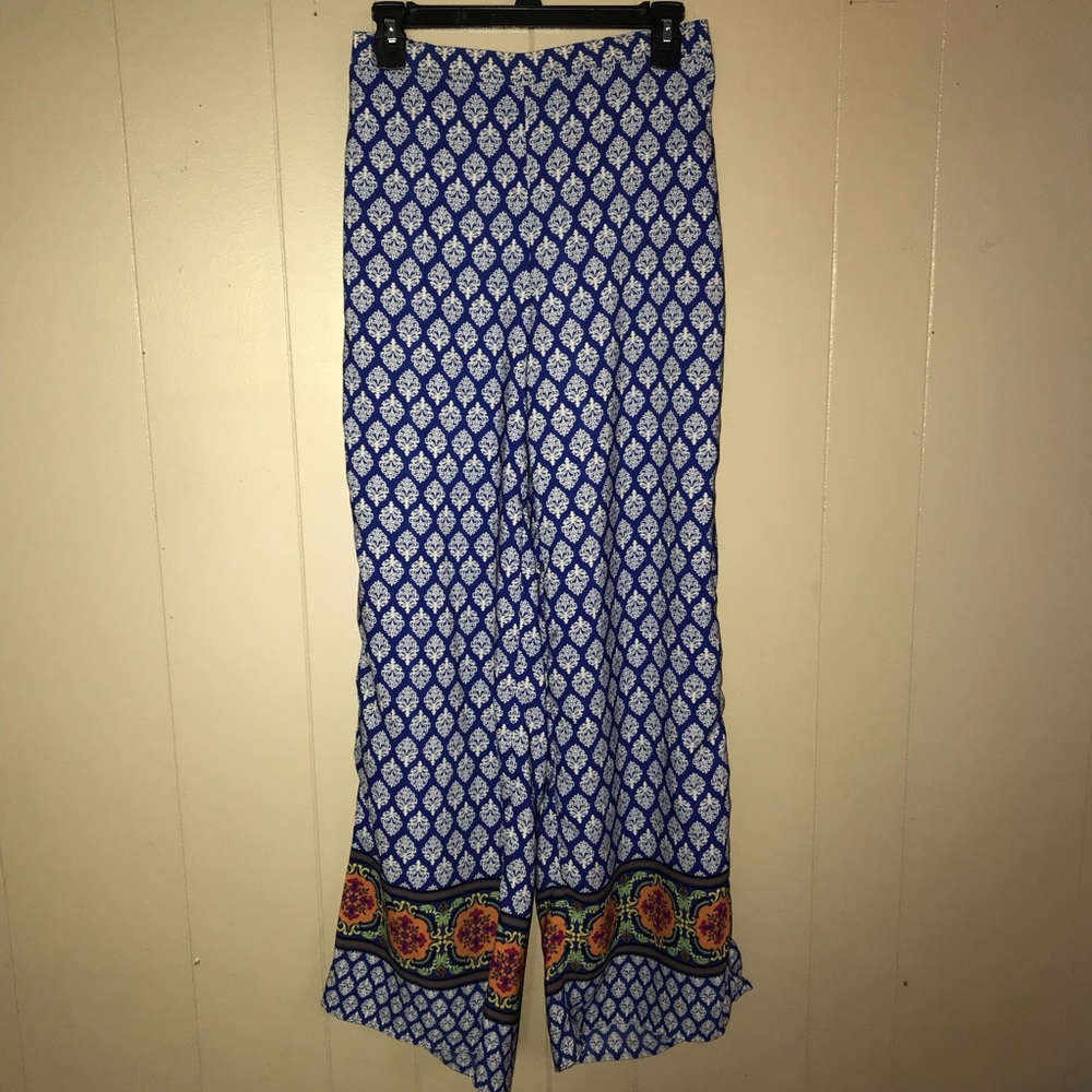Printed Flowy Wide Leg Palazzo Pants